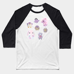 Purple Kawaii Plushies Sticker Pack Baseball T-Shirt